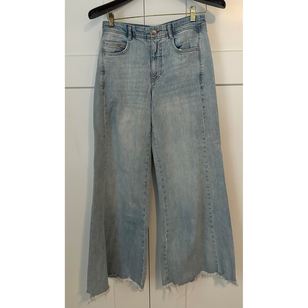 Pilcro Adi Regenerative Cotton Mid Rise Flair Jeans Anthropologie Light Wash 25